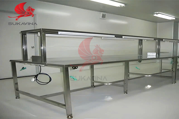 bàn thao tác khung inox cho phòng sạch 